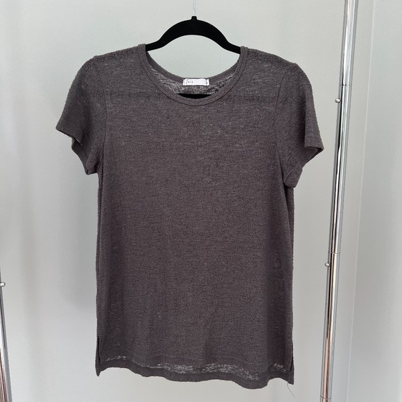 Grey Textured Sheer Shirt - Picture 1 of 2